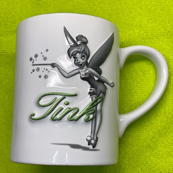Disney Other - Disney Tinkerbell Tink 16 oz Coffee Mug Cup White & Green Interior (A2)